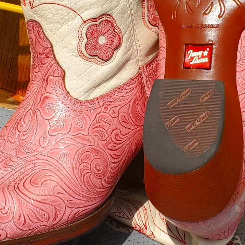 Pink Tony Lama Western Boots Big Girls size 4D